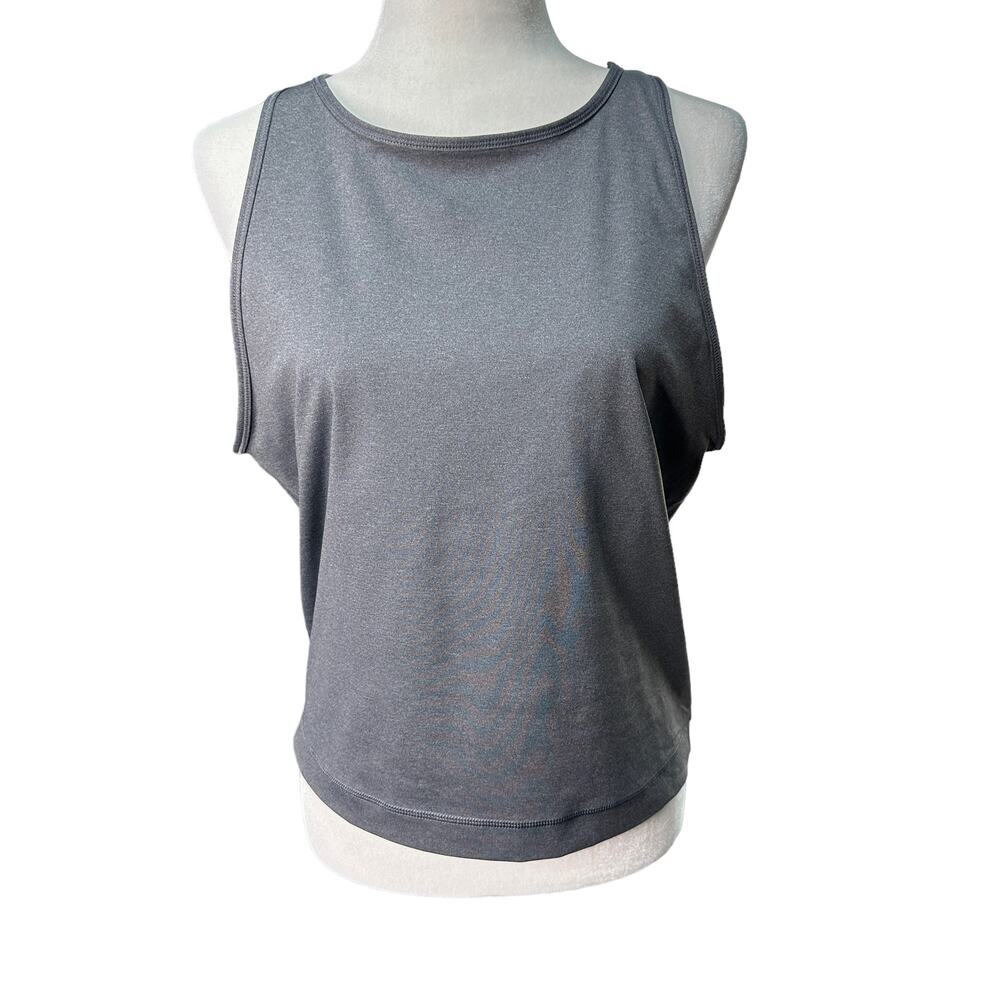 EVERLANE Women's XXL Gray Lightweight Compression Perform Tank with Shelf Bra